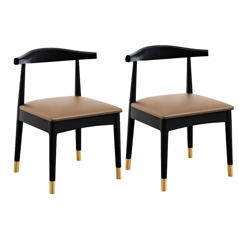 Scandinavian Style Wood Dining Chair Dining Room Armless Cow Horn Chair Camel 2 Piece Set Clearhalo ' kitchen&dining_furn' 'Dining Chairs' 'Dining Tables & Seating' 'dining_chair' 'furn' 'furn_dining_chair' 'Furniture' 'furniture_dining_chair' 'Kitchen & Dining Furniture' 'kitchen' 4040187