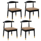 Scandinavian Style Wood Dining Chair Dining Room Armless Cow Horn Chair Camel 4 Piece Set Clearhalo ' kitchen&dining_furn' 'Dining Chairs' 'Dining Tables & Seating' 'dining_chair' 'furn' 'furn_dining_chair' 'Furniture' 'furniture_dining_chair' 'Kitchen & Dining Furniture' 'kitchen' 4040188