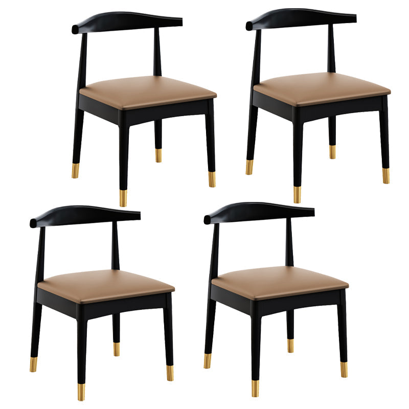 Scandinavian Style Wood Dining Chair Dining Room Armless Cow Horn Chair Camel 4 Piece Set Clearhalo ' kitchen&dining_furn' 'Dining Chairs' 'Dining Tables & Seating' 'dining_chair' 'furn' 'furn_dining_chair' 'Furniture' 'furniture_dining_chair' 'Kitchen & Dining Furniture' 'kitchen' 4040188