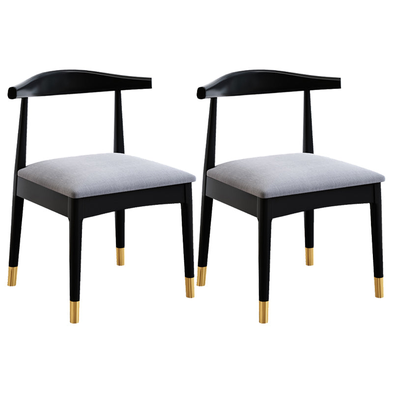 Scandinavian Style Wood Dining Chair Dining Room Armless Cow Horn Chair Silver Gray 2 Piece Set Clearhalo ' kitchen&dining_furn' 'Dining Chairs' 'Dining Tables & Seating' 'dining_chair' 'furn' 'furn_dining_chair' 'Furniture' 'furniture_dining_chair' 'Kitchen & Dining Furniture' 'kitchen' 4040190