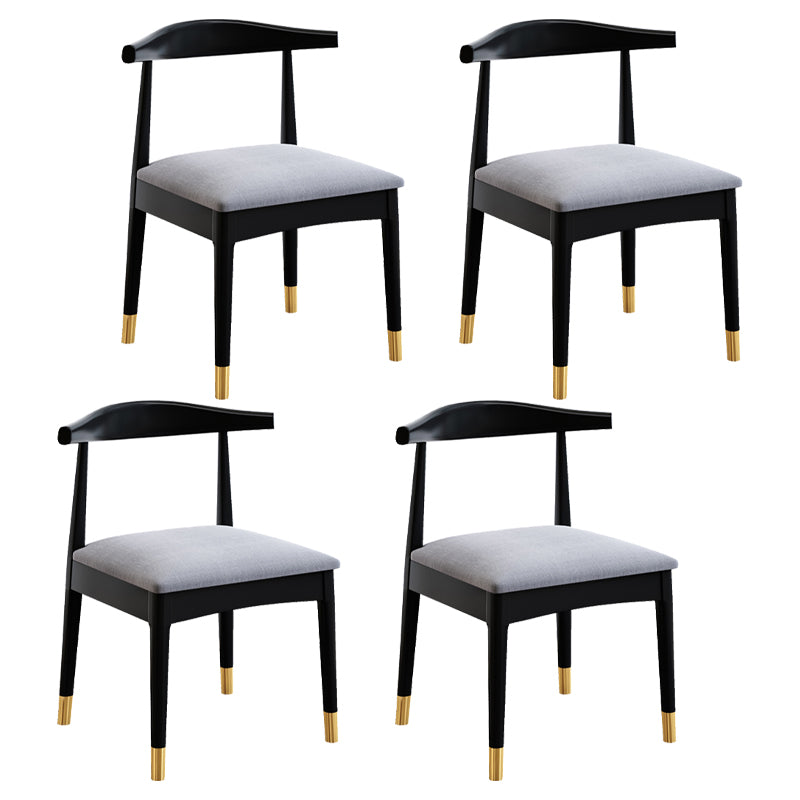 Scandinavian Style Wood Dining Chair Dining Room Armless Cow Horn Chair Silver Gray 4 Piece Set Clearhalo ' kitchen&dining_furn' 'Dining Chairs' 'Dining Tables & Seating' 'dining_chair' 'furn' 'furn_dining_chair' 'Furniture' 'furniture_dining_chair' 'Kitchen & Dining Furniture' 'kitchen' 4040191