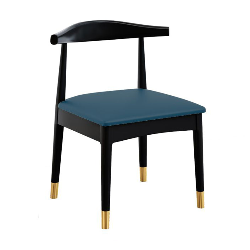 Scandinavian Style Wood Dining Chair Dining Room Armless Cow Horn Chair Dark Blue 1 Piece Clearhalo ' kitchen&dining_furn' 'Dining Chairs' 'Dining Tables & Seating' 'dining_chair' 'furn' 'furn_dining_chair' 'Furniture' 'furniture_dining_chair' 'Kitchen & Dining Furniture' 'kitchen' 4040192