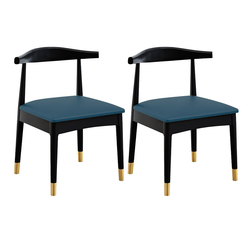 Scandinavian Style Wood Dining Chair Dining Room Armless Cow Horn Chair Dark Blue 2 Piece Set Clearhalo ' kitchen&dining_furn' 'Dining Chairs' 'Dining Tables & Seating' 'dining_chair' 'furn' 'furn_dining_chair' 'Furniture' 'furniture_dining_chair' 'Kitchen & Dining Furniture' 'kitchen' 4040193