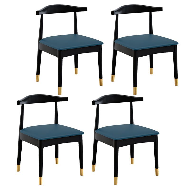 Scandinavian Style Wood Dining Chair Dining Room Armless Cow Horn Chair Dark Blue 4 Piece Set Clearhalo ' kitchen&dining_furn' 'Dining Chairs' 'Dining Tables & Seating' 'dining_chair' 'furn' 'furn_dining_chair' 'Furniture' 'furniture_dining_chair' 'Kitchen & Dining Furniture' 'kitchen' 4040194