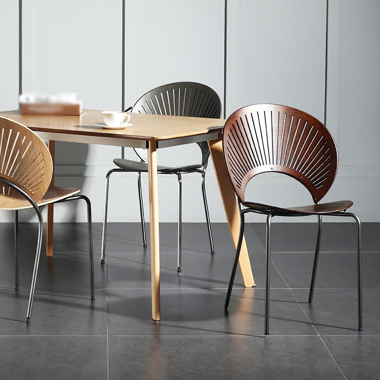 Industrial Metal Restaurant Dining Side Chair Matte Finish Open Back Dining Chair Clearhalo ' kitchen&dining_furn' 'Dining Chairs' 'Dining Tables & Seating' 'dining_chair' 'furn' 'furn_dining_chair' 'Furniture' 'furniture_dining_chair' 'Kitchen & Dining Furniture' 'kitchen' 4040211