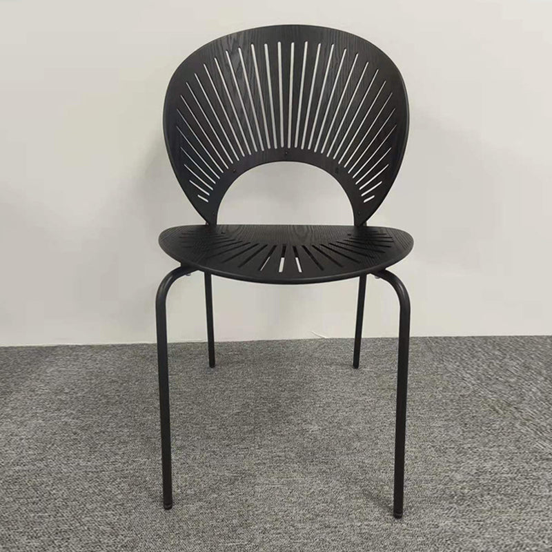 Industrial Metal Restaurant Dining Side Chair Matte Finish Open Back Dining Chair Black 1 Piece Black Clearhalo ' kitchen&dining_furn' 'Dining Chairs' 'Dining Tables & Seating' 'dining_chair' 'furn' 'furn_dining_chair' 'Furniture' 'furniture_dining_chair' 'Kitchen & Dining Furniture' 'kitchen' 4040212