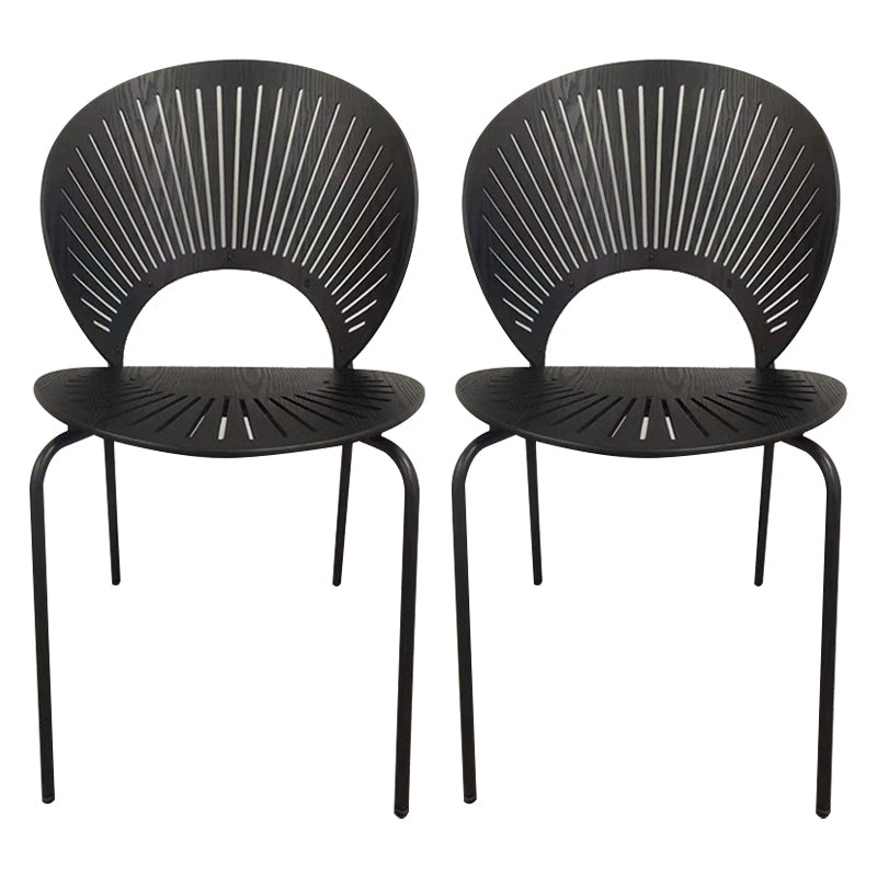 Industrial Metal Restaurant Dining Side Chair Matte Finish Open Back Dining Chair Black 2 Piece Set Black Clearhalo ' kitchen&dining_furn' 'Dining Chairs' 'Dining Tables & Seating' 'dining_chair' 'furn' 'furn_dining_chair' 'Furniture' 'furniture_dining_chair' 'Kitchen & Dining Furniture' 'kitchen' 4040213