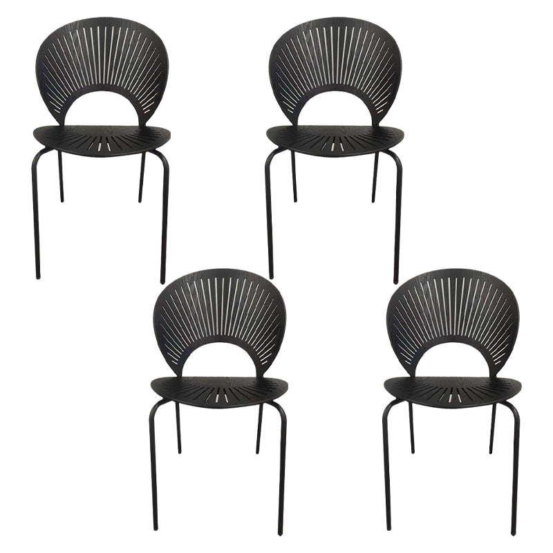 Industrial Metal Restaurant Dining Side Chair Matte Finish Open Back Dining Chair Black 4 Piece Set Black Clearhalo ' kitchen&dining_furn' 'Dining Chairs' 'Dining Tables & Seating' 'dining_chair' 'furn' 'furn_dining_chair' 'Furniture' 'furniture_dining_chair' 'Kitchen & Dining Furniture' 'kitchen' 4040215