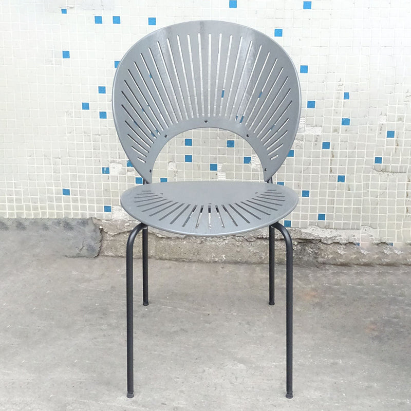 Industrial Metal Restaurant Dining Side Chair Matte Finish Open Back Dining Chair Grey 1 Piece Black Clearhalo ' kitchen&dining_furn' 'Dining Chairs' 'Dining Tables & Seating' 'dining_chair' 'furn' 'furn_dining_chair' 'Furniture' 'furniture_dining_chair' 'Kitchen & Dining Furniture' 'kitchen' 4040217