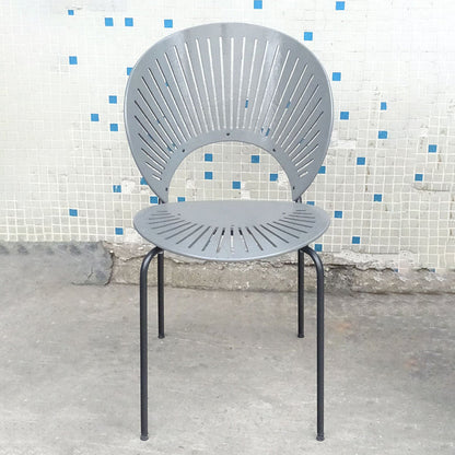 Industrial Metal Restaurant Dining Side Chair Matte Finish Open Back Dining Chair Grey 1 Piece Black Clearhalo ' kitchen&dining_furn' 'Dining Chairs' 'Dining Tables & Seating' 'dining_chair' 'furn' 'furn_dining_chair' 'Furniture' 'furniture_dining_chair' 'Kitchen & Dining Furniture' 'kitchen' 4040217