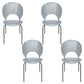 Industrial Metal Restaurant Dining Side Chair Matte Finish Open Back Dining Chair Grey 4 Piece Set Black Clearhalo ' kitchen&dining_furn' 'Dining Chairs' 'Dining Tables & Seating' 'dining_chair' 'furn' 'furn_dining_chair' 'Furniture' 'furniture_dining_chair' 'Kitchen & Dining Furniture' 'kitchen' 4040222