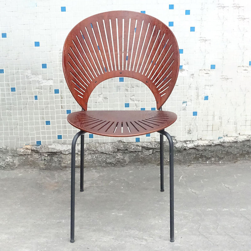 Industrial Metal Restaurant Dining Side Chair Matte Finish Open Back Dining Chair Brown 1 Piece Black Clearhalo ' kitchen&dining_furn' 'Dining Chairs' 'Dining Tables & Seating' 'dining_chair' 'furn' 'furn_dining_chair' 'Furniture' 'furniture_dining_chair' 'Kitchen & Dining Furniture' 'kitchen' 4040224