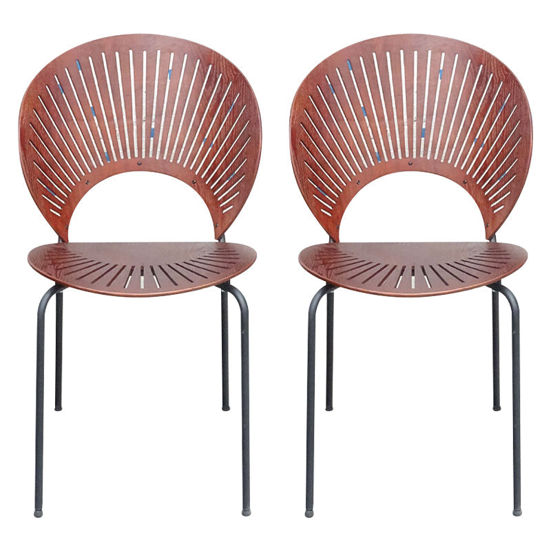 Industrial Metal Restaurant Dining Side Chair Matte Finish Open Back Dining Chair Brown 2 Piece Set Black Clearhalo ' kitchen&dining_furn' 'Dining Chairs' 'Dining Tables & Seating' 'dining_chair' 'furn' 'furn_dining_chair' 'Furniture' 'furniture_dining_chair' 'Kitchen & Dining Furniture' 'kitchen' 4040226