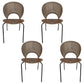 Industrial Metal Restaurant Dining Side Chair Matte Finish Open Back Dining Chair Walnut 4 Piece Set Black Clearhalo ' kitchen&dining_furn' 'Dining Chairs' 'Dining Tables & Seating' 'dining_chair' 'furn' 'furn_dining_chair' 'Furniture' 'furniture_dining_chair' 'Kitchen & Dining Furniture' 'kitchen' 4040235