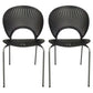Industrial Metal Restaurant Dining Side Chair Matte Finish Open Back Dining Chair Black 2 Piece Set Silver Clearhalo ' kitchen&dining_furn' 'Dining Chairs' 'Dining Tables & Seating' 'dining_chair' 'furn' 'furn_dining_chair' 'Furniture' 'furniture_dining_chair' 'Kitchen & Dining Furniture' 'kitchen' 4040237