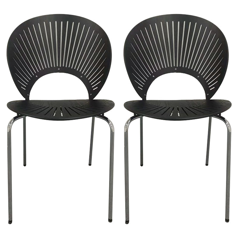 Industrial Metal Restaurant Dining Side Chair Matte Finish Open Back Dining Chair Black 2 Piece Set Silver Clearhalo ' kitchen&dining_furn' 'Dining Chairs' 'Dining Tables & Seating' 'dining_chair' 'furn' 'furn_dining_chair' 'Furniture' 'furniture_dining_chair' 'Kitchen & Dining Furniture' 'kitchen' 4040237