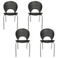 Industrial Metal Restaurant Dining Side Chair Matte Finish Open Back Dining Chair Black 4 Piece Set Silver Clearhalo ' kitchen&dining_furn' 'Dining Chairs' 'Dining Tables & Seating' 'dining_chair' 'furn' 'furn_dining_chair' 'Furniture' 'furniture_dining_chair' 'Kitchen & Dining Furniture' 'kitchen' 4040238