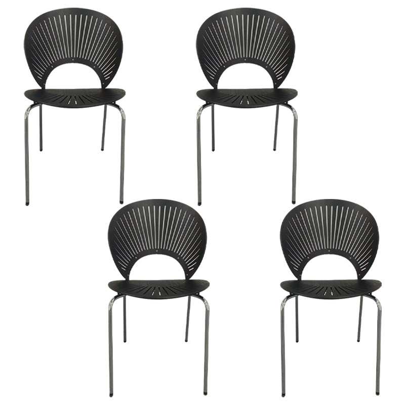 Industrial Metal Restaurant Dining Side Chair Matte Finish Open Back Dining Chair Black 4 Piece Set Silver Clearhalo ' kitchen&dining_furn' 'Dining Chairs' 'Dining Tables & Seating' 'dining_chair' 'furn' 'furn_dining_chair' 'Furniture' 'furniture_dining_chair' 'Kitchen & Dining Furniture' 'kitchen' 4040238