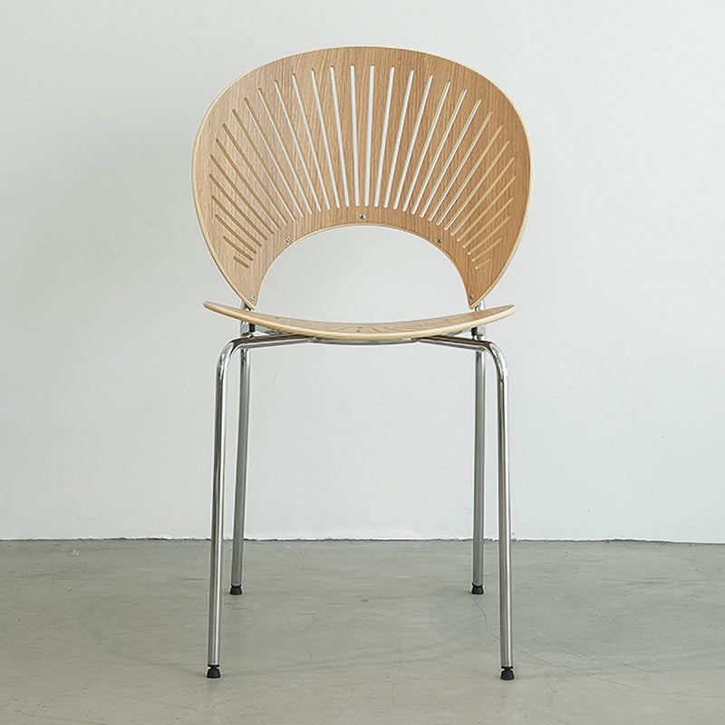 Industrial Metal Restaurant Dining Side Chair Matte Finish Open Back Dining Chair Wood 1 Piece Silver Clearhalo ' kitchen&dining_furn' 'Dining Chairs' 'Dining Tables & Seating' 'dining_chair' 'furn' 'furn_dining_chair' 'Furniture' 'furniture_dining_chair' 'Kitchen & Dining Furniture' 'kitchen' 4040239