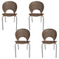Industrial Metal Restaurant Dining Side Chair Matte Finish Open Back Dining Chair Walnut 4 Piece Set Silver Clearhalo ' kitchen&dining_furn' 'Dining Chairs' 'Dining Tables & Seating' 'dining_chair' 'furn' 'furn_dining_chair' 'Furniture' 'furniture_dining_chair' 'Kitchen & Dining Furniture' 'kitchen' 4040244