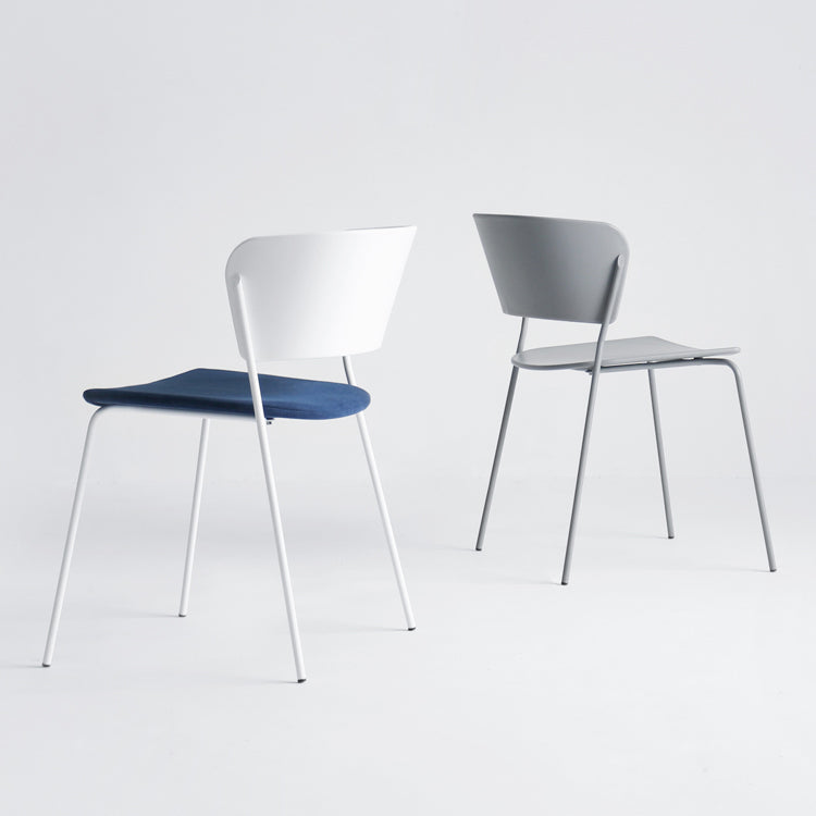 Contemporary Metal Stackable Chairs Kitchen Dining Room Open Back Side Chair Clearhalo ' kitchen&dining_furn' 'Dining Chairs' 'Dining Tables & Seating' 'dining_chair' 'furn' 'furn_dining_chair' 'Furniture' 'furniture_dining_chair' 'Kitchen & Dining Furniture' 'kitchen' 4040246