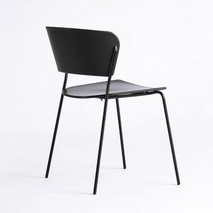 Contemporary Metal Stackable Chairs Kitchen Dining Room Open Back Side Chair Black 1 Piece Clearhalo ' kitchen&dining_furn' 'Dining Chairs' 'Dining Tables & Seating' 'dining_chair' 'furn' 'furn_dining_chair' 'Furniture' 'furniture_dining_chair' 'Kitchen & Dining Furniture' 'kitchen' 4040247