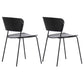 Contemporary Metal Stackable Chairs Kitchen Dining Room Open Back Side Chair Black 2 Piece Set Clearhalo ' kitchen&dining_furn' 'Dining Chairs' 'Dining Tables & Seating' 'dining_chair' 'furn' 'furn_dining_chair' 'Furniture' 'furniture_dining_chair' 'Kitchen & Dining Furniture' 'kitchen' 4040249