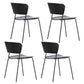 Contemporary Metal Stackable Chairs Kitchen Dining Room Open Back Side Chair Black 4 Piece Set Clearhalo ' kitchen&dining_furn' 'Dining Chairs' 'Dining Tables & Seating' 'dining_chair' 'furn' 'furn_dining_chair' 'Furniture' 'furniture_dining_chair' 'Kitchen & Dining Furniture' 'kitchen' 4040250