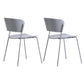 Contemporary Metal Stackable Chairs Kitchen Dining Room Open Back Side Chair Grey 2 Piece Set Clearhalo ' kitchen&dining_furn' 'Dining Chairs' 'Dining Tables & Seating' 'dining_chair' 'furn' 'furn_dining_chair' 'Furniture' 'furniture_dining_chair' 'Kitchen & Dining Furniture' 'kitchen' 4040254