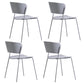 Contemporary Metal Stackable Chairs Kitchen Dining Room Open Back Side Chair Grey 4 Piece Set Clearhalo ' kitchen&dining_furn' 'Dining Chairs' 'Dining Tables & Seating' 'dining_chair' 'furn' 'furn_dining_chair' 'Furniture' 'furniture_dining_chair' 'Kitchen & Dining Furniture' 'kitchen' 4040256