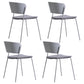 Contemporary Metal Stackable Chairs Kitchen Dining Room Open Back Side Chair Dark Gray 4 Piece Set Clearhalo ' kitchen&dining_furn' 'Dining Chairs' 'Dining Tables & Seating' 'dining_chair' 'furn' 'furn_dining_chair' 'Furniture' 'furniture_dining_chair' 'Kitchen & Dining Furniture' 'kitchen' 4040263