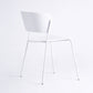 Contemporary Metal Stackable Chairs Kitchen Dining Room Open Back Side Chair White 1 Piece Clearhalo ' kitchen&dining_furn' 'Dining Chairs' 'Dining Tables & Seating' 'dining_chair' 'furn' 'furn_dining_chair' 'Furniture' 'furniture_dining_chair' 'Kitchen & Dining Furniture' 'kitchen' 4040270