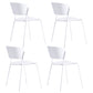 Contemporary Metal Stackable Chairs Kitchen Dining Room Open Back Side Chair White 4 Piece Set Clearhalo ' kitchen&dining_furn' 'Dining Chairs' 'Dining Tables & Seating' 'dining_chair' 'furn' 'furn_dining_chair' 'Furniture' 'furniture_dining_chair' 'Kitchen & Dining Furniture' 'kitchen' 4040272
