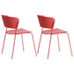 Contemporary Metal Stackable Chairs Kitchen Dining Room Open Back Side Chair Red 2 Piece Set Clearhalo ' kitchen&dining_furn' 'Dining Chairs' 'Dining Tables & Seating' 'dining_chair' 'furn' 'furn_dining_chair' 'Furniture' 'furniture_dining_chair' 'Kitchen & Dining Furniture' 'kitchen' 4040274