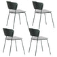 Contemporary Metal Stackable Chairs Kitchen Dining Room Open Back Side Chair Gray-Green 4 Piece Set Clearhalo ' kitchen&dining_furn' 'Dining Chairs' 'Dining Tables & Seating' 'dining_chair' 'furn' 'furn_dining_chair' 'Furniture' 'furniture_dining_chair' 'Kitchen & Dining Furniture' 'kitchen' 4040281