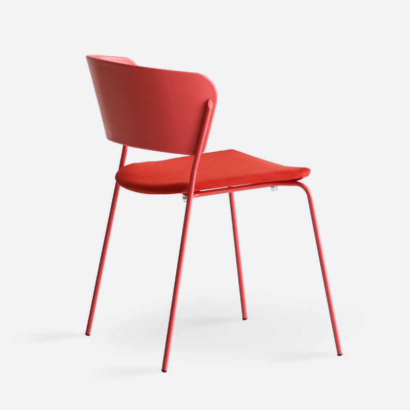 Contemporary Metal Stackable Chairs Kitchen Dining Room Open Back Side Chair Coral 1 Piece Clearhalo ' kitchen&dining_furn' 'Dining Chairs' 'Dining Tables & Seating' 'dining_chair' 'furn' 'furn_dining_chair' 'Furniture' 'furniture_dining_chair' 'Kitchen & Dining Furniture' 'kitchen' 4040285