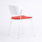 Contemporary Metal Stackable Chairs Kitchen Dining Room Open Back Side Chair White-Red 1 Piece Clearhalo ' kitchen&dining_furn' 'Dining Chairs' 'Dining Tables & Seating' 'dining_chair' 'furn' 'furn_dining_chair' 'Furniture' 'furniture_dining_chair' 'Kitchen & Dining Furniture' 'kitchen' 4040288