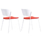 Contemporary Metal Stackable Chairs Kitchen Dining Room Open Back Side Chair White-Red 2 Piece Set Clearhalo ' kitchen&dining_furn' 'Dining Chairs' 'Dining Tables & Seating' 'dining_chair' 'furn' 'furn_dining_chair' 'Furniture' 'furniture_dining_chair' 'Kitchen & Dining Furniture' 'kitchen' 4040289