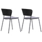 Contemporary Metal Stackable Chairs Kitchen Dining Room Open Back Side Chair Dark Gray-Black 2 Piece Set Clearhalo ' kitchen&dining_furn' 'Dining Chairs' 'Dining Tables & Seating' 'dining_chair' 'furn' 'furn_dining_chair' 'Furniture' 'furniture_dining_chair' 'Kitchen & Dining Furniture' 'kitchen' 4040292