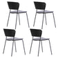Contemporary Metal Stackable Chairs Kitchen Dining Room Open Back Side Chair Dark Gray-Black 4 Piece Set Clearhalo ' kitchen&dining_furn' 'Dining Chairs' 'Dining Tables & Seating' 'dining_chair' 'furn' 'furn_dining_chair' 'Furniture' 'furniture_dining_chair' 'Kitchen & Dining Furniture' 'kitchen' 4040293