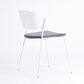 Contemporary Metal Stackable Chairs Kitchen Dining Room Open Back Side Chair Dark Gray-White 1 Piece Clearhalo ' kitchen&dining_furn' 'Dining Chairs' 'Dining Tables & Seating' 'dining_chair' 'furn' 'furn_dining_chair' 'Furniture' 'furniture_dining_chair' 'Kitchen & Dining Furniture' 'kitchen' 4040294