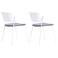 Contemporary Metal Stackable Chairs Kitchen Dining Room Open Back Side Chair Dark Gray-White 2 Piece Set Clearhalo ' kitchen&dining_furn' 'Dining Chairs' 'Dining Tables & Seating' 'dining_chair' 'furn' 'furn_dining_chair' 'Furniture' 'furniture_dining_chair' 'Kitchen & Dining Furniture' 'kitchen' 4040295