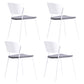 Contemporary Metal Stackable Chairs Kitchen Dining Room Open Back Side Chair Dark Gray-White 4 Piece Set Clearhalo ' kitchen&dining_furn' 'Dining Chairs' 'Dining Tables & Seating' 'dining_chair' 'furn' 'furn_dining_chair' 'Furniture' 'furniture_dining_chair' 'Kitchen & Dining Furniture' 'kitchen' 4040296