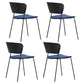 Contemporary Metal Stackable Chairs Kitchen Dining Room Open Back Side Chair Dark Blue-Black 4 Piece Set Clearhalo ' kitchen&dining_furn' 'Dining Chairs' 'Dining Tables & Seating' 'dining_chair' 'furn' 'furn_dining_chair' 'Furniture' 'furniture_dining_chair' 'Kitchen & Dining Furniture' 'kitchen' 4040299