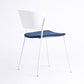 Contemporary Metal Stackable Chairs Kitchen Dining Room Open Back Side Chair Dark Blue-White 1 Piece Clearhalo ' kitchen&dining_furn' 'Dining Chairs' 'Dining Tables & Seating' 'dining_chair' 'furn' 'furn_dining_chair' 'Furniture' 'furniture_dining_chair' 'Kitchen & Dining Furniture' 'kitchen' 4040300