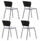 Contemporary Metal Stackable Chairs Kitchen Dining Room Open Back Side Chair Light Gray-Black 4 Piece Set Clearhalo ' kitchen&dining_furn' 'Dining Chairs' 'Dining Tables & Seating' 'dining_chair' 'furn' 'furn_dining_chair' 'Furniture' 'furniture_dining_chair' 'Kitchen & Dining Furniture' 'kitchen' 4040305