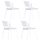 Contemporary Metal Stackable Chairs Kitchen Dining Room Open Back Side Chair Light Gray-White 4 Piece Set Clearhalo ' kitchen&dining_furn' 'Dining Chairs' 'Dining Tables & Seating' 'dining_chair' 'furn' 'furn_dining_chair' 'Furniture' 'furniture_dining_chair' 'Kitchen & Dining Furniture' 'kitchen' 4040308