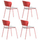 Contemporary Metal Stackable Chairs Kitchen Dining Room Open Back Side Chair Ligth Gray-Red 4 Piece Set Clearhalo ' kitchen&dining_furn' 'Dining Chairs' 'Dining Tables & Seating' 'dining_chair' 'furn' 'furn_dining_chair' 'Furniture' 'furniture_dining_chair' 'Kitchen & Dining Furniture' 'kitchen' 4040311