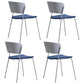Contemporary Metal Stackable Chairs Kitchen Dining Room Open Back Side Chair Navy Blue 4 Piece Set Clearhalo ' kitchen&dining_furn' 'Dining Chairs' 'Dining Tables & Seating' 'dining_chair' 'furn' 'furn_dining_chair' 'Furniture' 'furniture_dining_chair' 'Kitchen & Dining Furniture' 'kitchen' 4040314