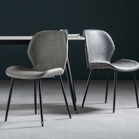 Scandinavian Leather Home Side Chair Matte Finish Wingback Dining Chair (Set of 2) Clearhalo ' kitchen&dining_furn' 'Dining Chairs' 'Dining Tables & Seating' 'dining_chair' 'furn' 'furn_dining_chair' 'Furniture' 'furniture_dining_chair' 'Kitchen & Dining Furniture' 'kitchen' 4040321